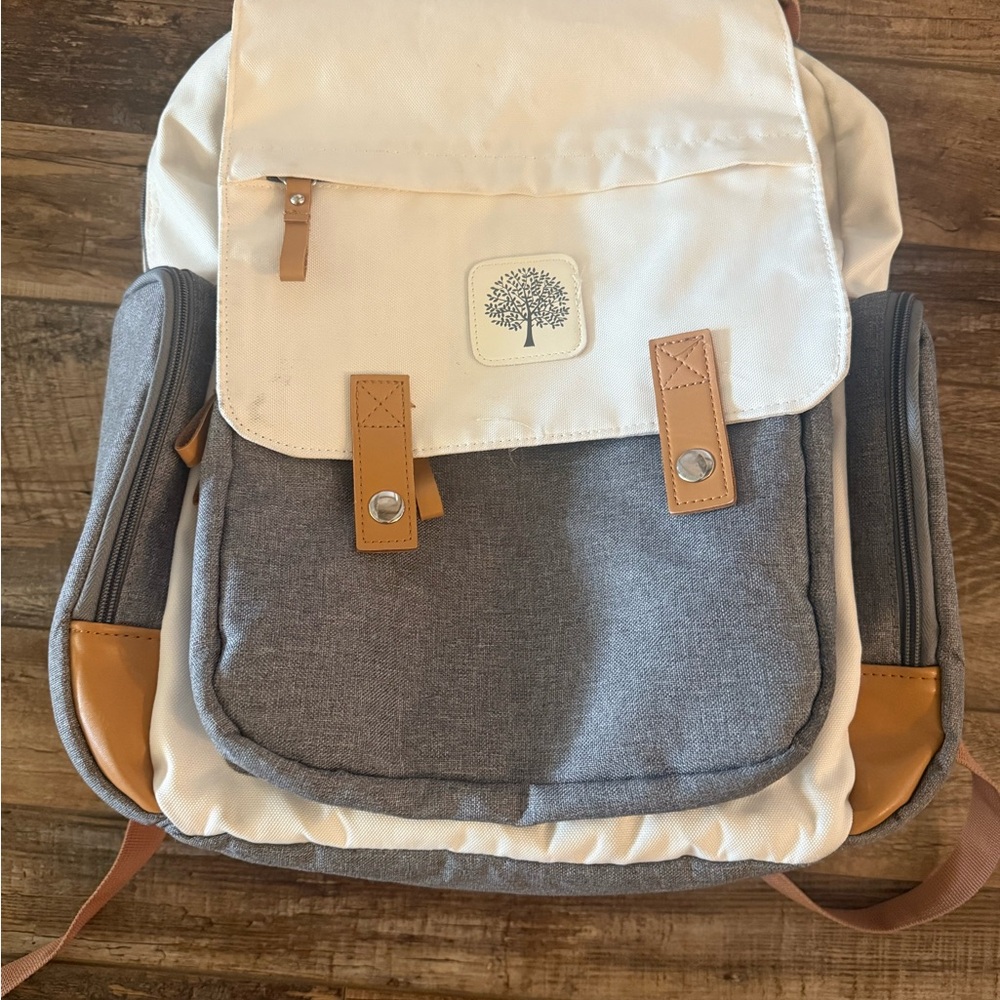 Parker Baby Co Cream and Gray Baby Bag